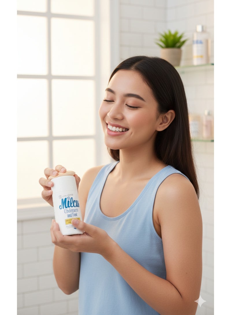 Milcu 2-in-1 Natural Underarm and Foot Deodorant Powder - 40g | Odor Protection & Sweat Control - Image 2